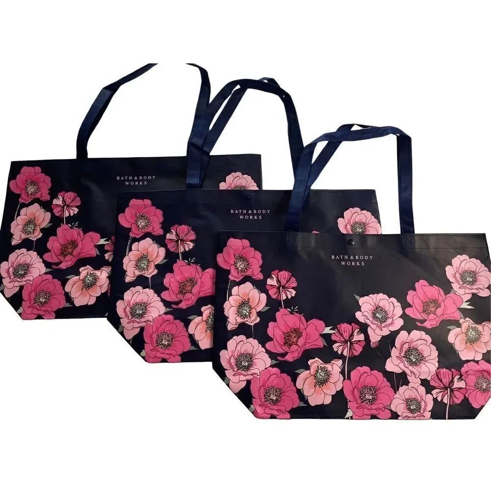 Bath and Body Works 3 PEONY Large Tote Bags